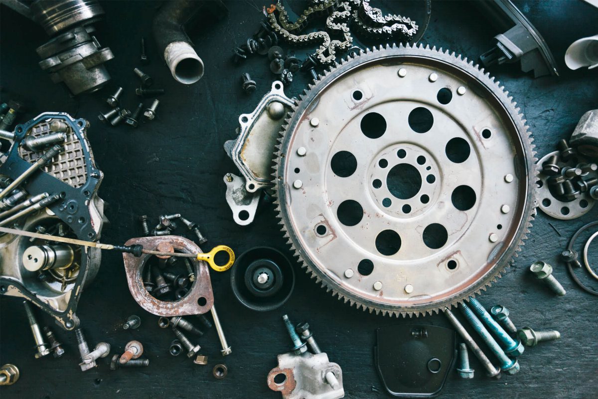 various metal car parts